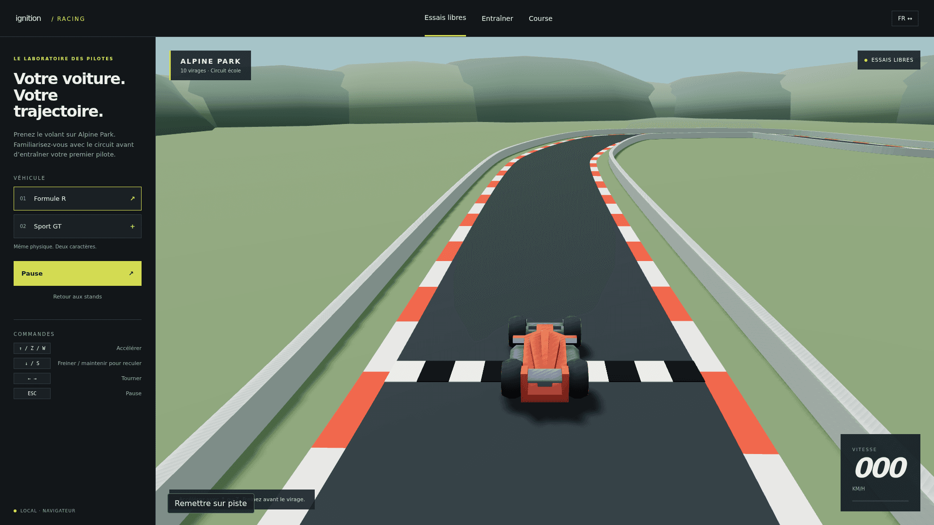 The car-circuit demo during training