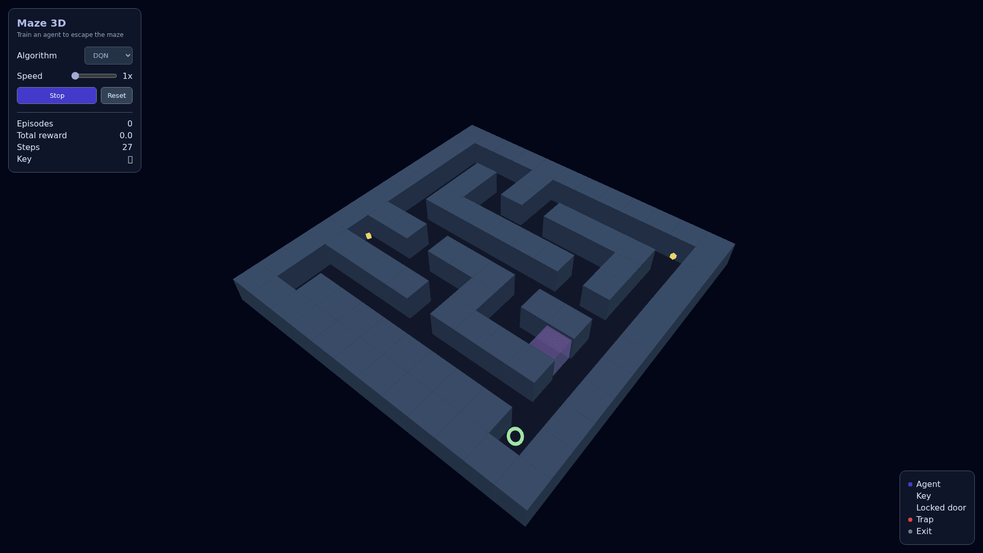 The 3D maze demo with keys and doors