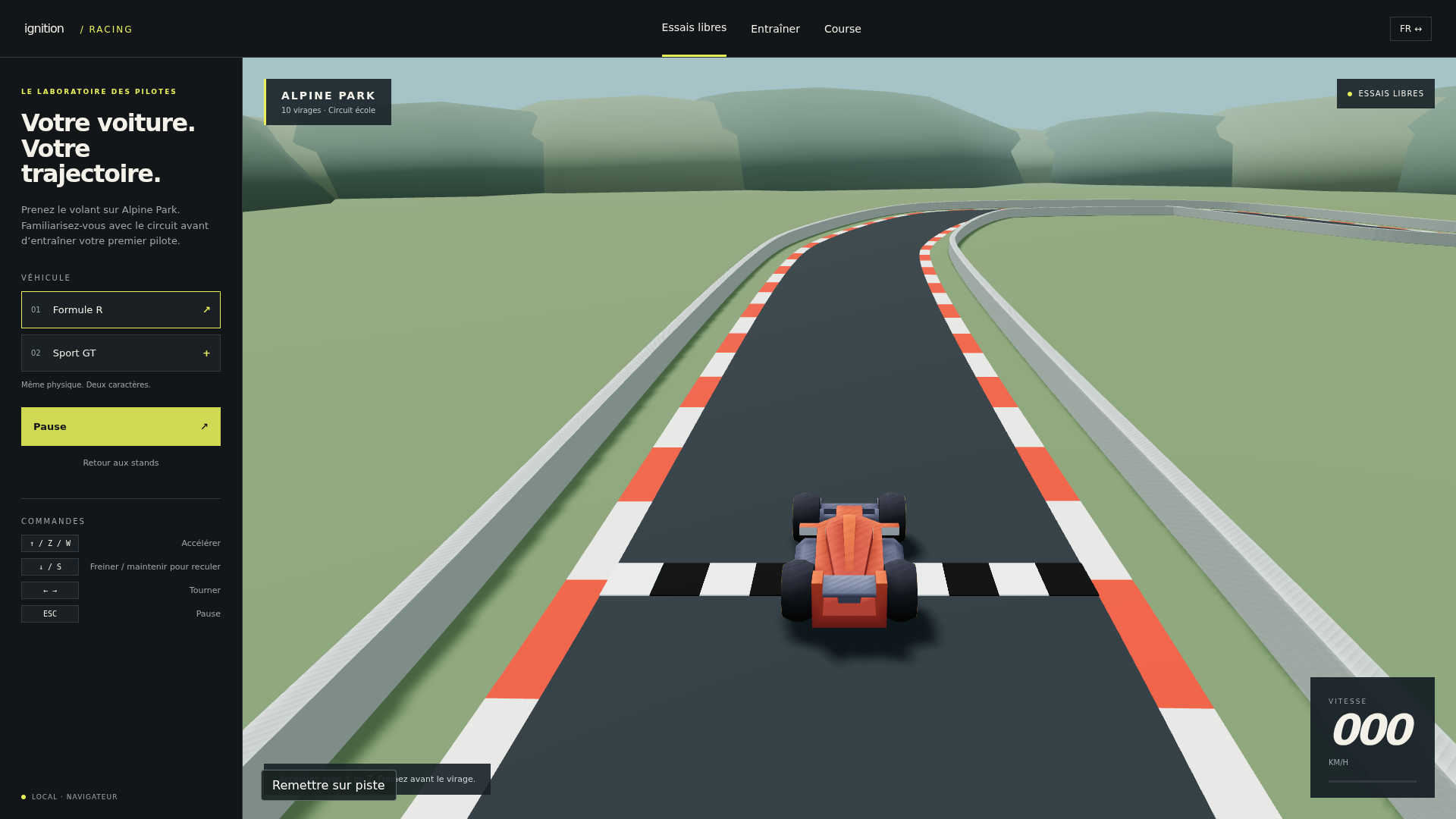 The Circuit Racing demo after its main interaction.