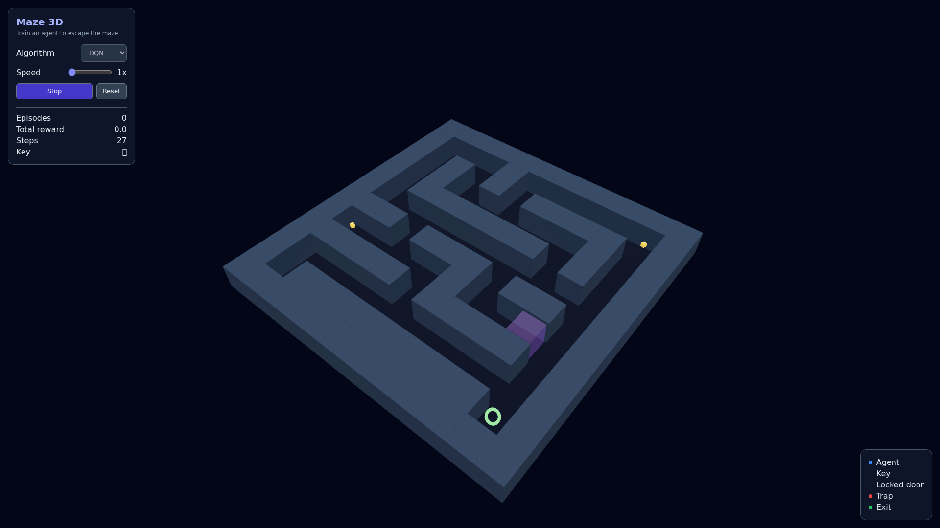 The Maze 3D demo after its main interaction.