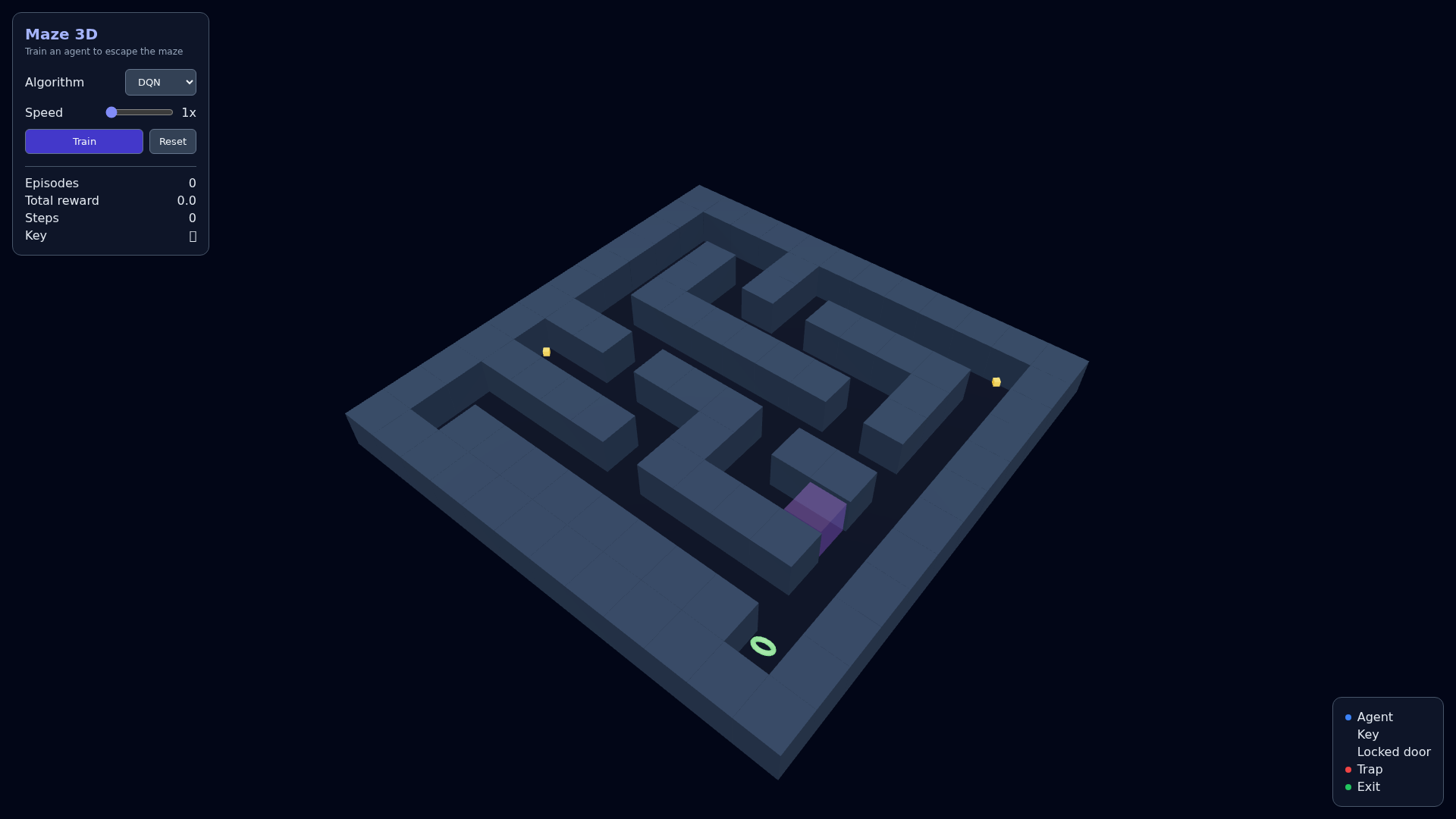 The Maze 3D demo before interaction.